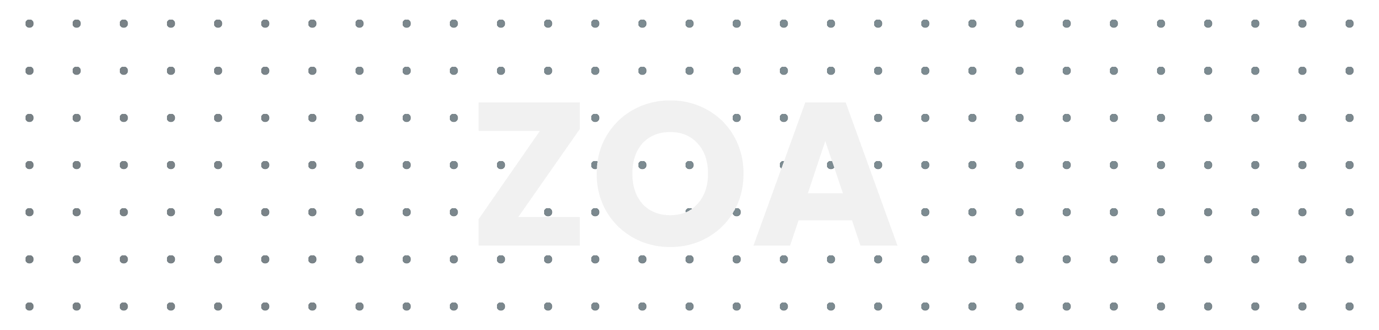 The ZOA branding bottom right