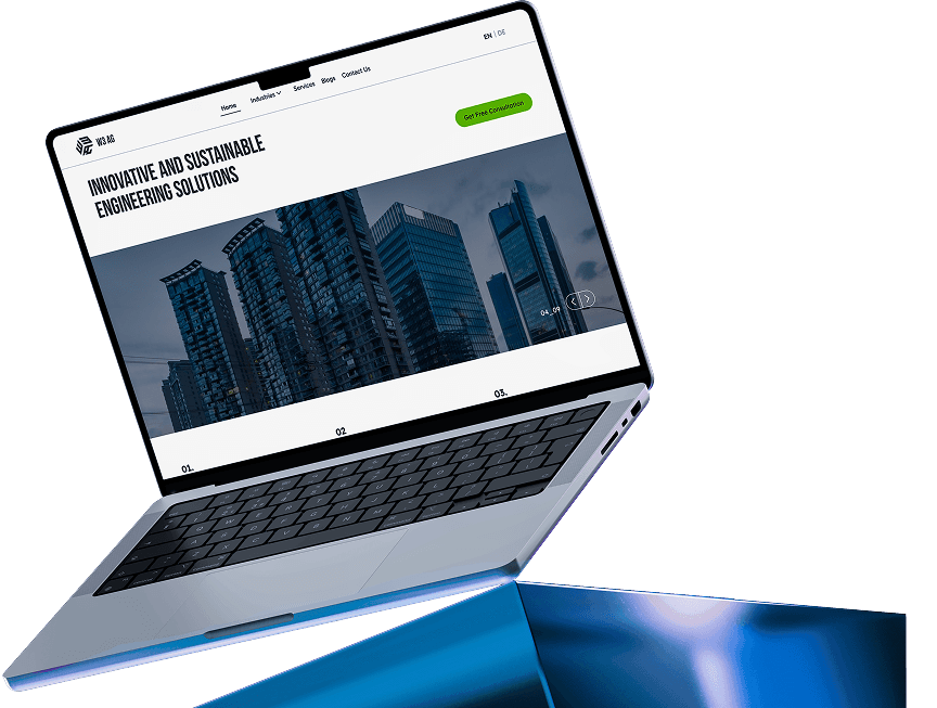 w3 website on a laptop