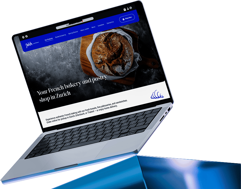 Juliette Boulangerie website on a laptop