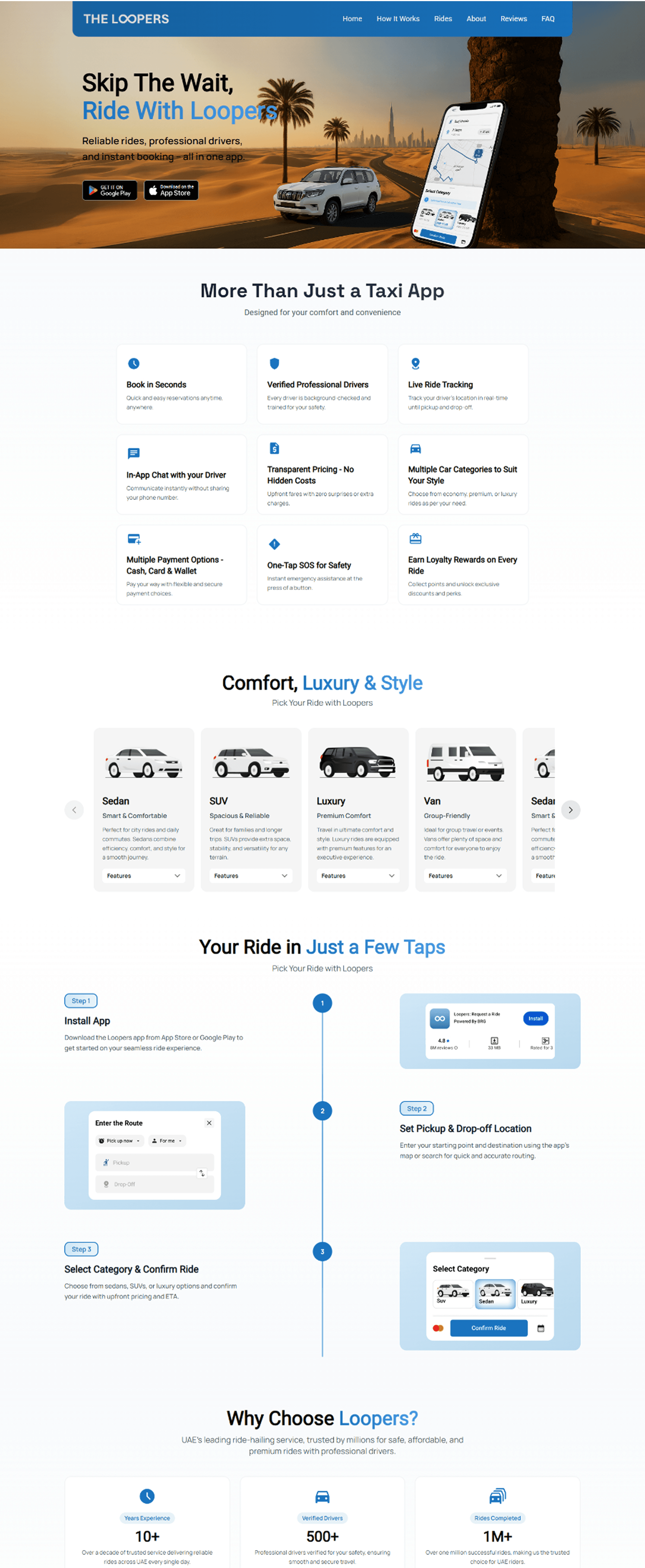 Landing page – left scroll