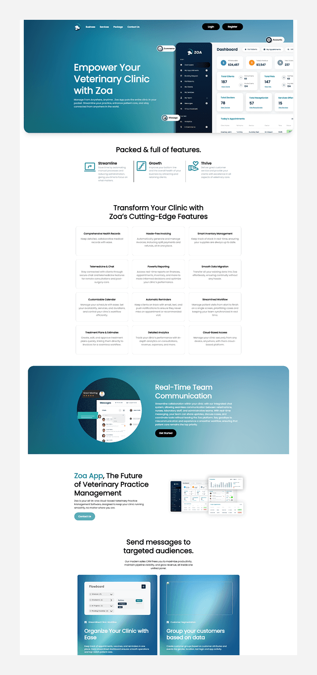 Landing page – left scroll