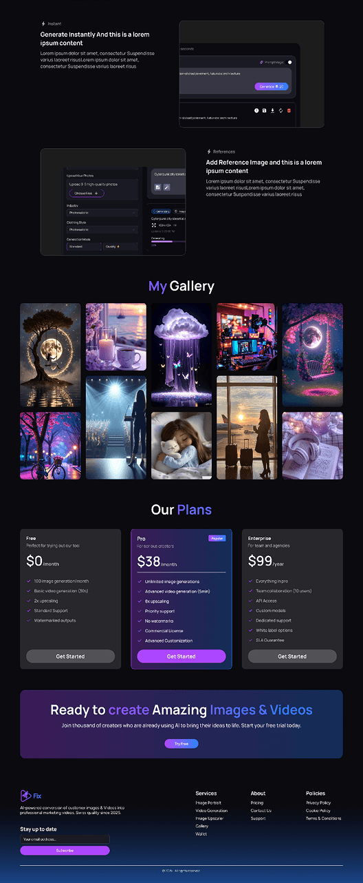 Landing page – right scroll