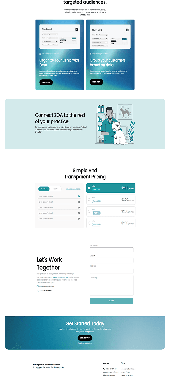 Landing page – right scroll