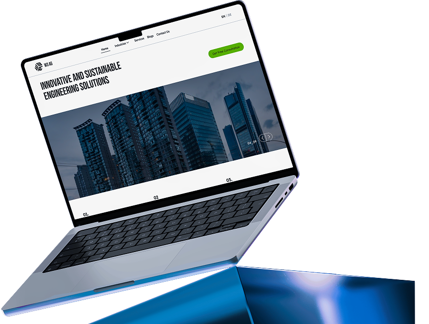 W3 website on a laptop